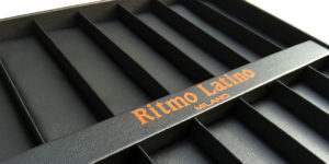 A black and orange display for Ritmo Latino