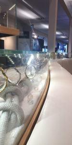 view of a watch display in shop